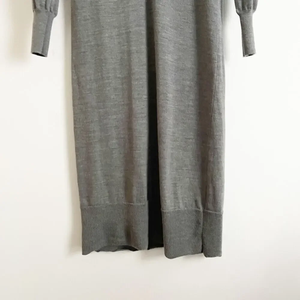 J. CREW Merino Wool Collared Midi Dress Gray XS